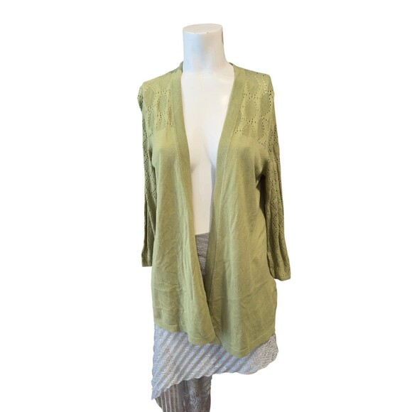 august silk Sweaters - August Silk Size M  Pistachio Sweater Cardigan criss cross back cottage casual